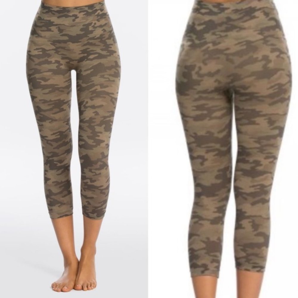 Spanx 'Look at Me Now' Cropped Seamless Leggings in Desert Camo